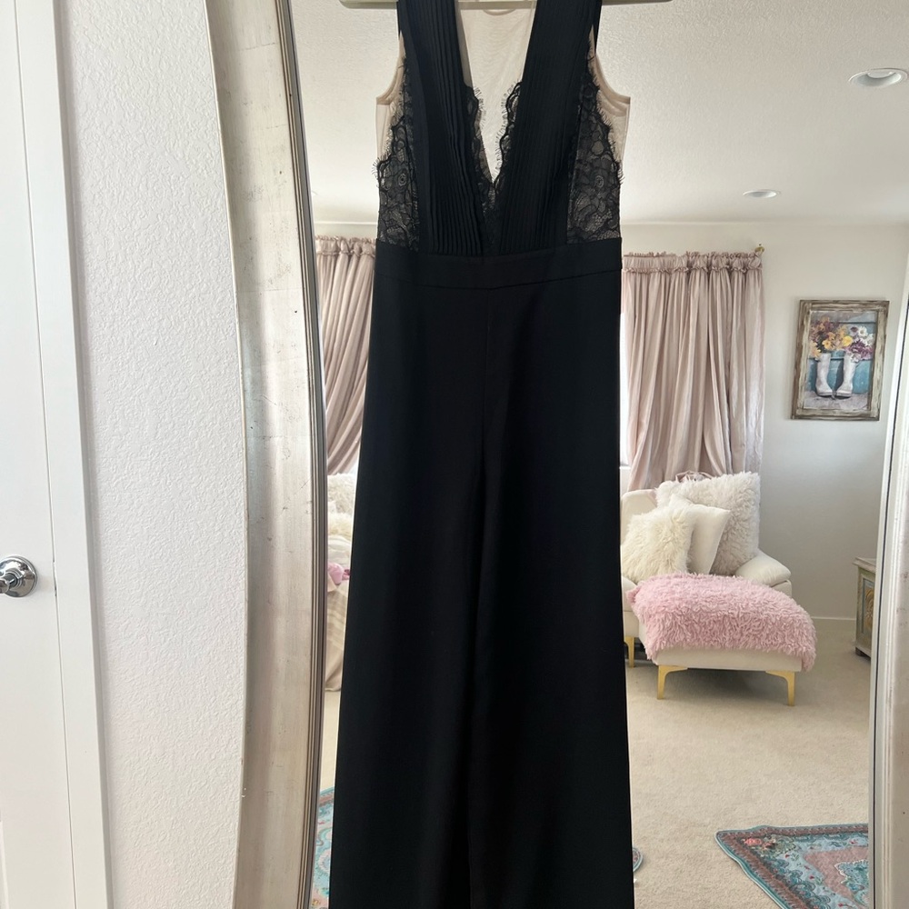 Bebe Black Outfit with Lace Trim